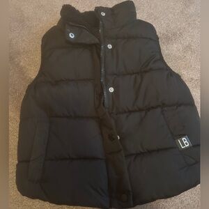 Little Bipsy Sherpa Lined Puffer Vest 3-4T Black